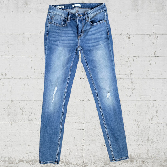 Vigoss Medium Wash Distressed Casual Edgy Thompson Tomboy Skinny Jeans Size 27 - Picture 2 of 7